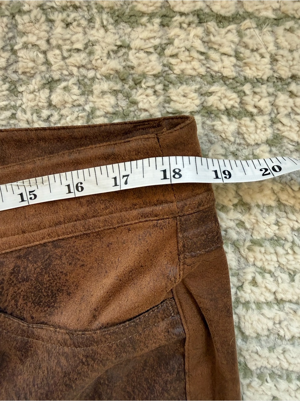 Brown Faux Leather Flare Bell Bottom Pants Size 16 - Picture 5 of 6